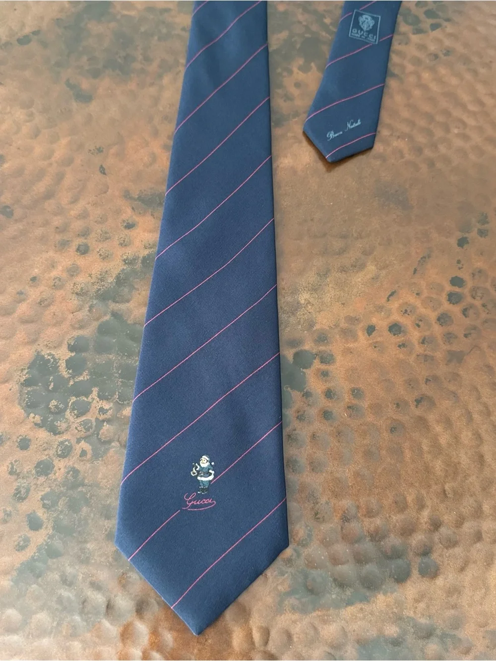 VTG Gucci Buon Natale Mens Tie 100% Silk Made In Italy Christmas Santa Claus